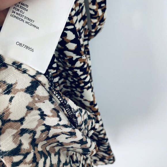 Free People French Quarter Mini Wrap Dress Jet Combo Leopard Print Black Small - Picture 8 of 11